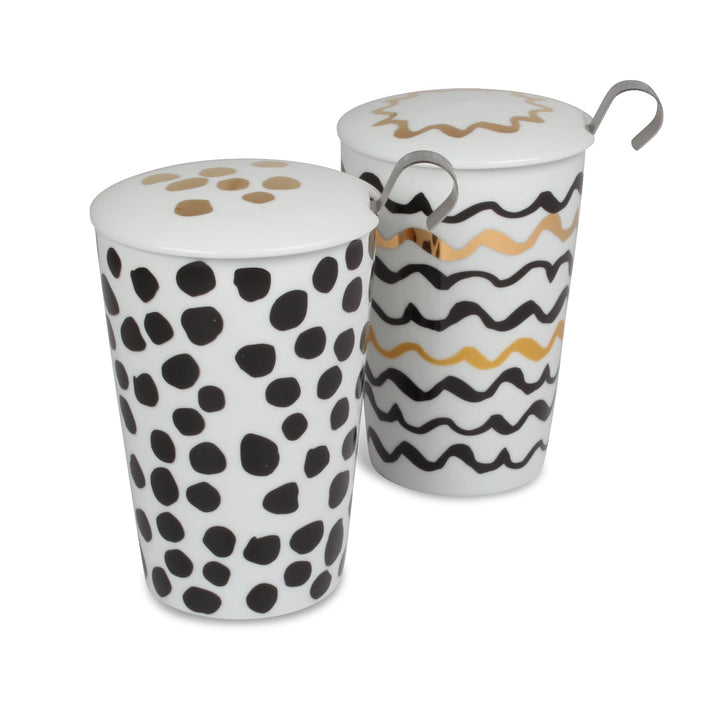 TEAEVE® Black & White Lux Line 2er Set