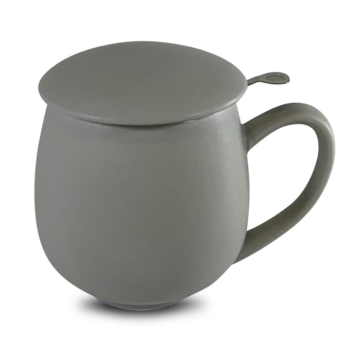 Teetasse Saara Matt - Grau mit Sieb